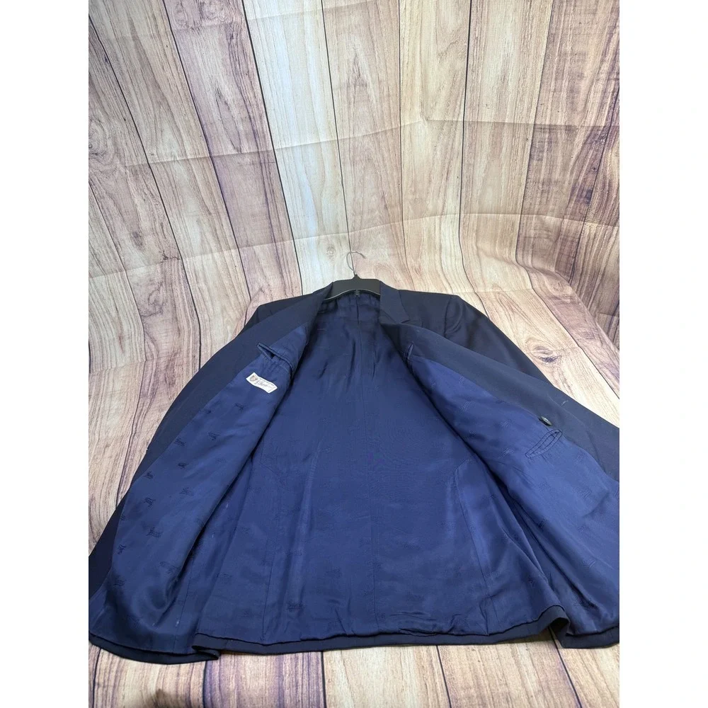Vintage Gucci Navy Blue Wool Double Breasted Blazer Jacket Made in Italy